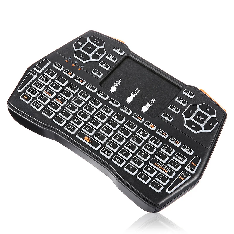 I8 Plus портативная беспроводная мини клавиатура с подсветкой и тачпадом для ПК ТВ