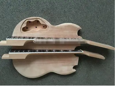 DIY SG Электрический двойной шейный Гитарный комплект из твердого красного дерева
