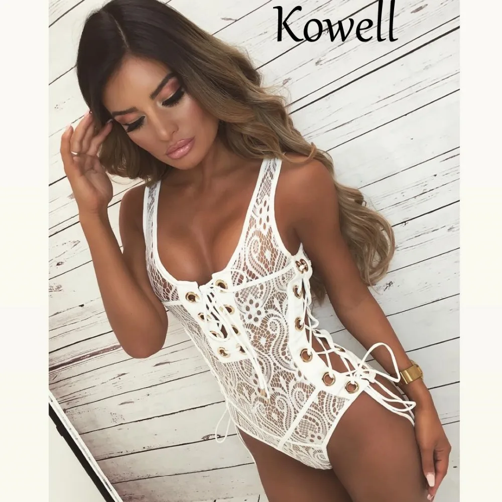 Kowell 2018 новый модный сексуальный женский спандекс кружевной материал тонкий боди