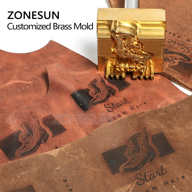 ZONESUN 15 мм толстый кожаный штамп плесень, фирменный логотип горячего тиснения тиснение латунь плесень для Рождества DIY подарок стоимость
