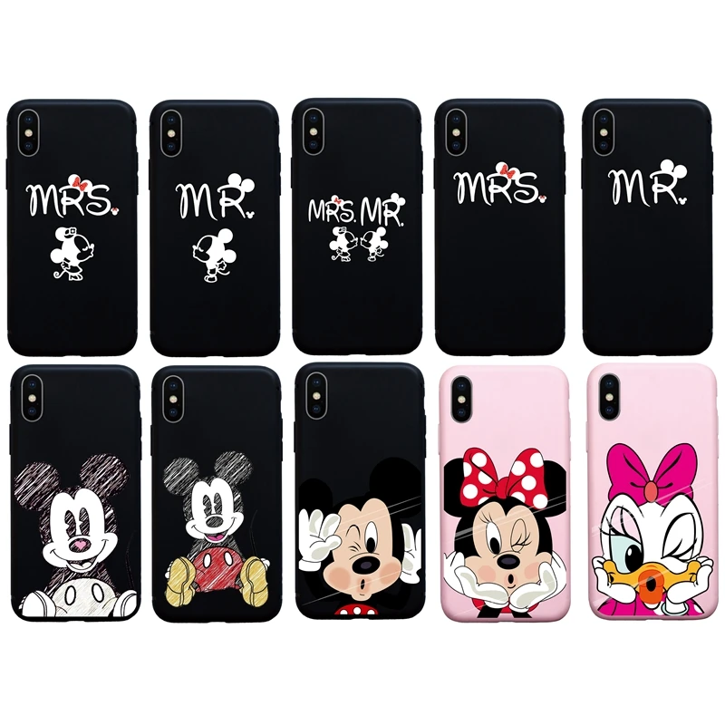 Cartoon Mrs Mr Lovers Couples Case For iphone 7 8 Plus X XR XS Max 5s SE 6 6s Soft Cover Funda Coque |