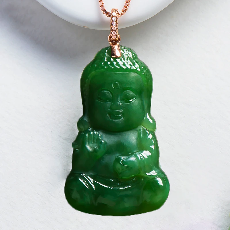 Инкрустированные бриллиантами из 18 каратного золота подвеска в виде Будды с