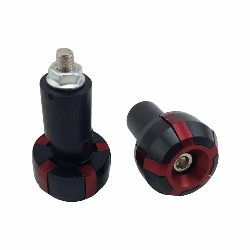 

Motorcycle 7/8" Brake Clutch Slider Handle Bar Grip End Cap 2 Pcs (Red)