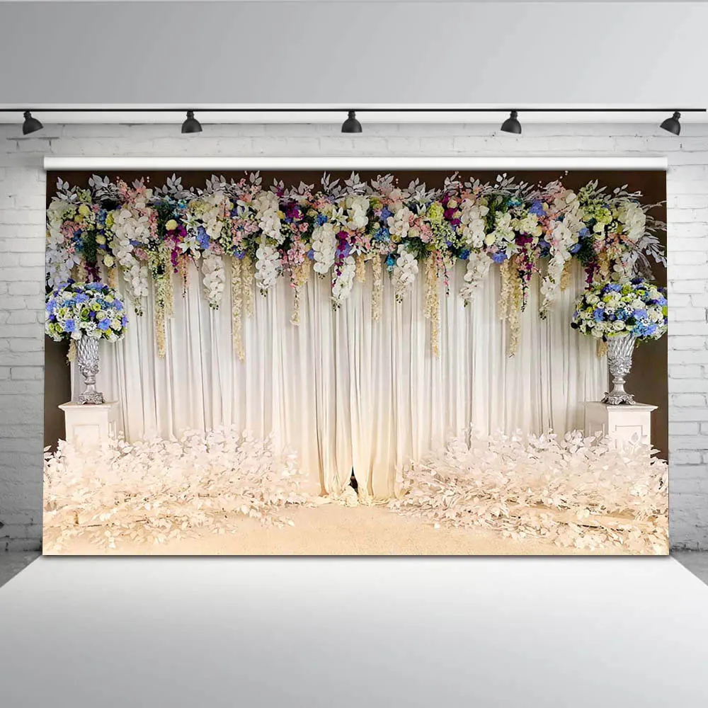 

Photography Backdrop White Wedding Photo Background for Photography Floral Backdrops for Photographers Studio G-192