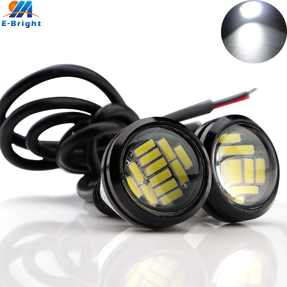 2Pcs Eagle Eye 4014 12 SMD LED car styling DRL Daytime Running Light Backup Reverse Parking Car Lamp White DC 12V | Автомобили и