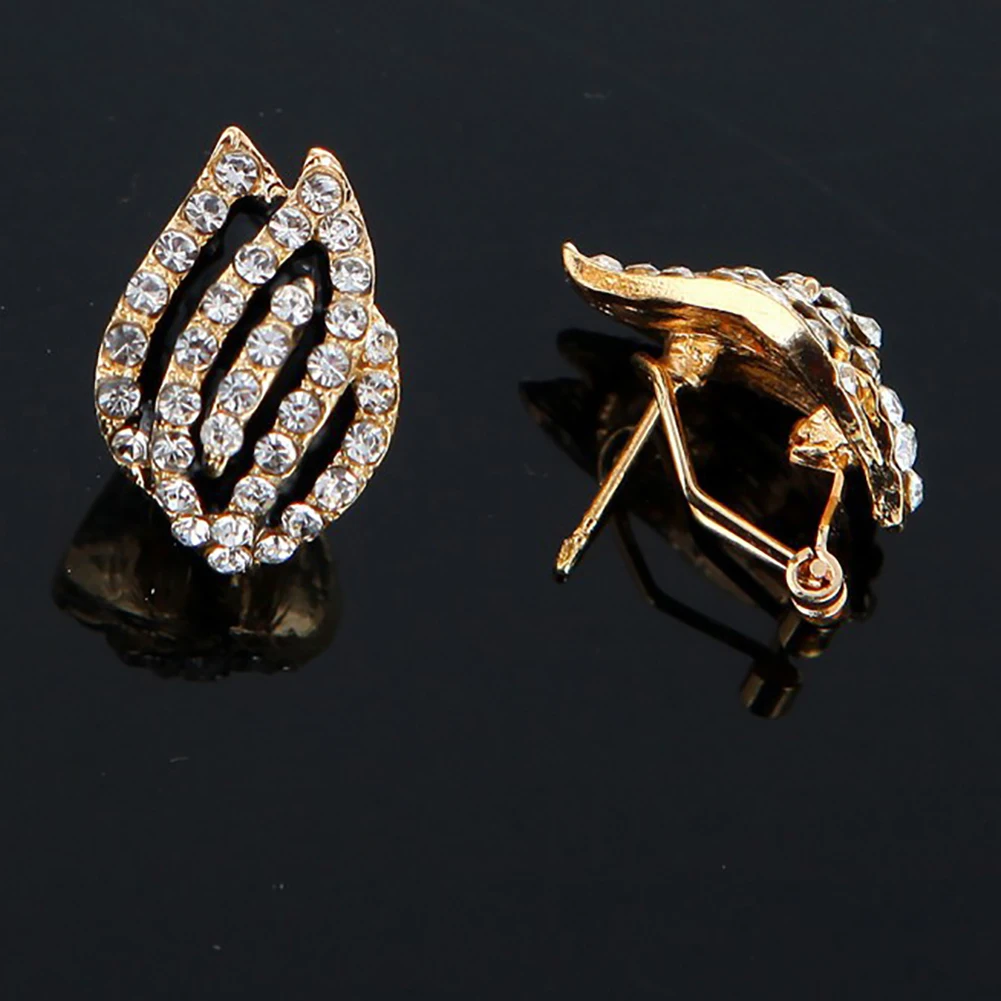 Women Party Rhinestone Jewelry Tulip Flower Ear Studs Earrings Piercing Gift | Украшения и аксессуары