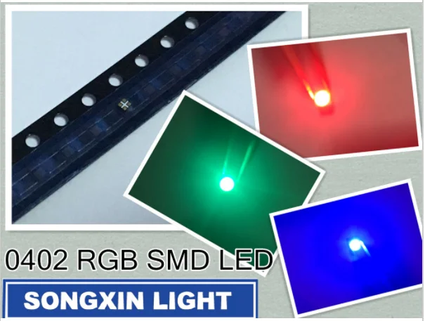 1000 шт./лот LED 0402 / 1005 SMD световые бусины яркий RGB Красный Зеленый Синий светодиодный