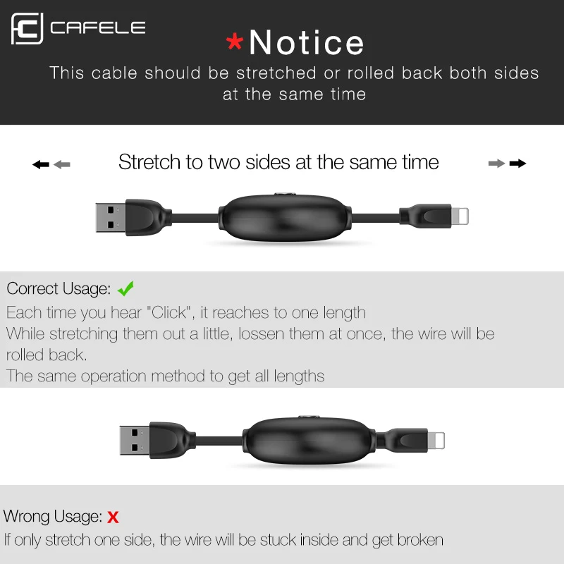 CAFELE type c usb кабель для samsung huawei xiaomi яркие цвета быстрая зарядка плоский выдвижной Usb кабель зарядное устройство кабель синхронизации данных