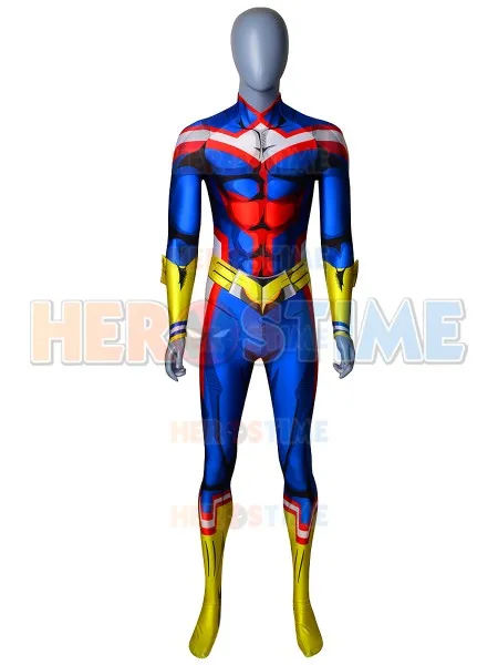 

Костюм для косплея аниме «All Might My Hero», костюм из искусственного спандекса с 3D принтом, боди зентай для взрослых и детей
