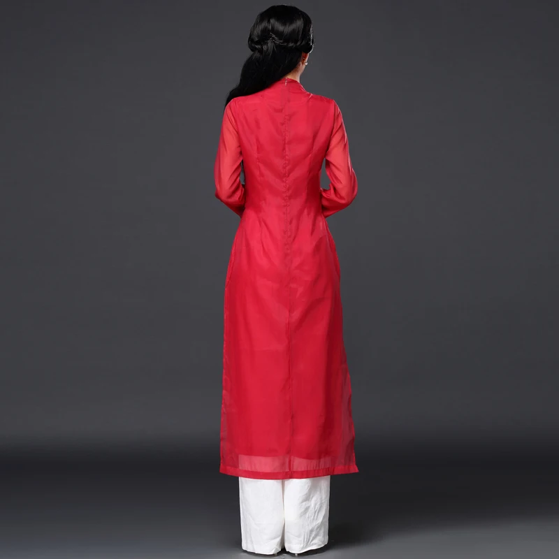 Ао Дай китайское традиционное платье Ципао длинные в китайском стиле халат chinoise