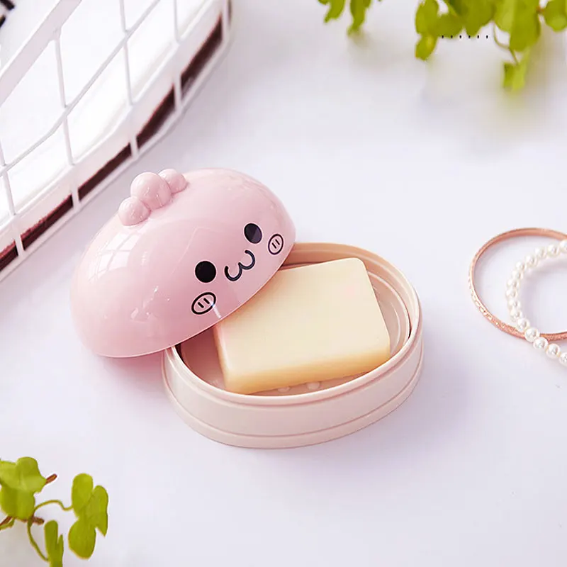 Мыльница для ванной комнанты держатель Box мыло путешествия милые дети мультфильм