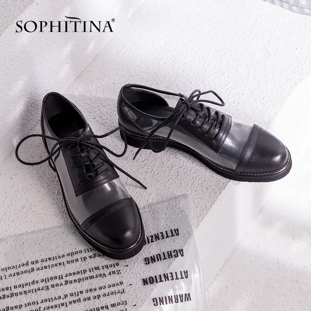 SOPHITINA/высококачественные женские туфли из натуральной кожи на плоской подошве