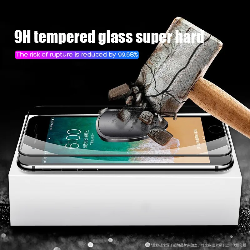Новое защитное закаленное стекло 9D для iPhone 7 8 Plus X 6 s Защитное экрана с