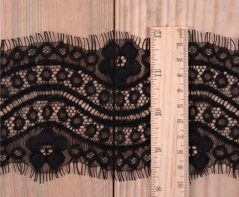 3M/lot Eyelashes Lace Trim Flower Black Off White High Quality Fabric Handmade DIY Clothes Accessories | Дом и сад