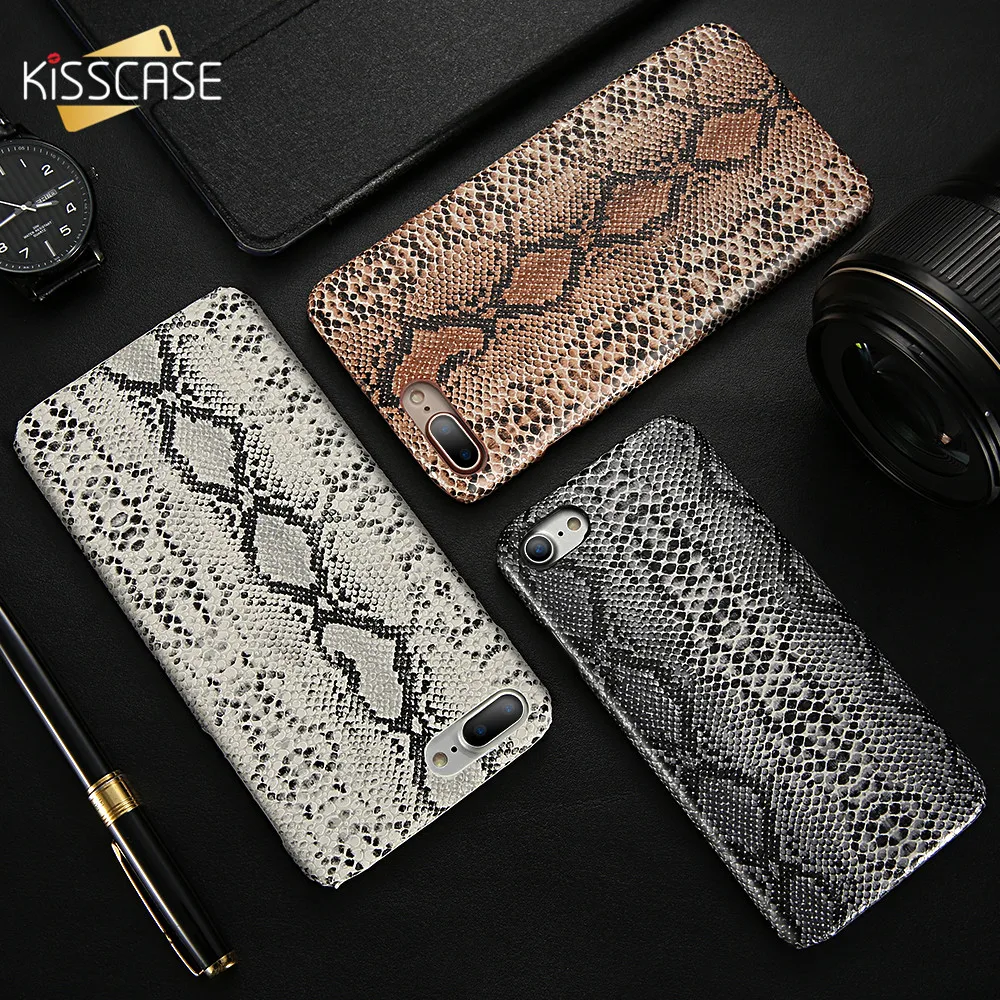 KISSCASE змеиная кожа чехол для телефона iPhone 8 7 6s плюс XS X Чехол Жесткий ПК 11 Pro Макс 5 5S