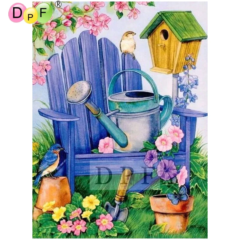 DPF 5D DIY алмаз живопись сад вышивка мозаика полный квадрат горный хрусталь