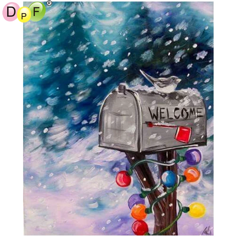 DPF DIY почты птица 5D алмазная Вышивка ремесла Роспись стен Алмазная мозаика квадратный картина, вышитая бисером Home Decor