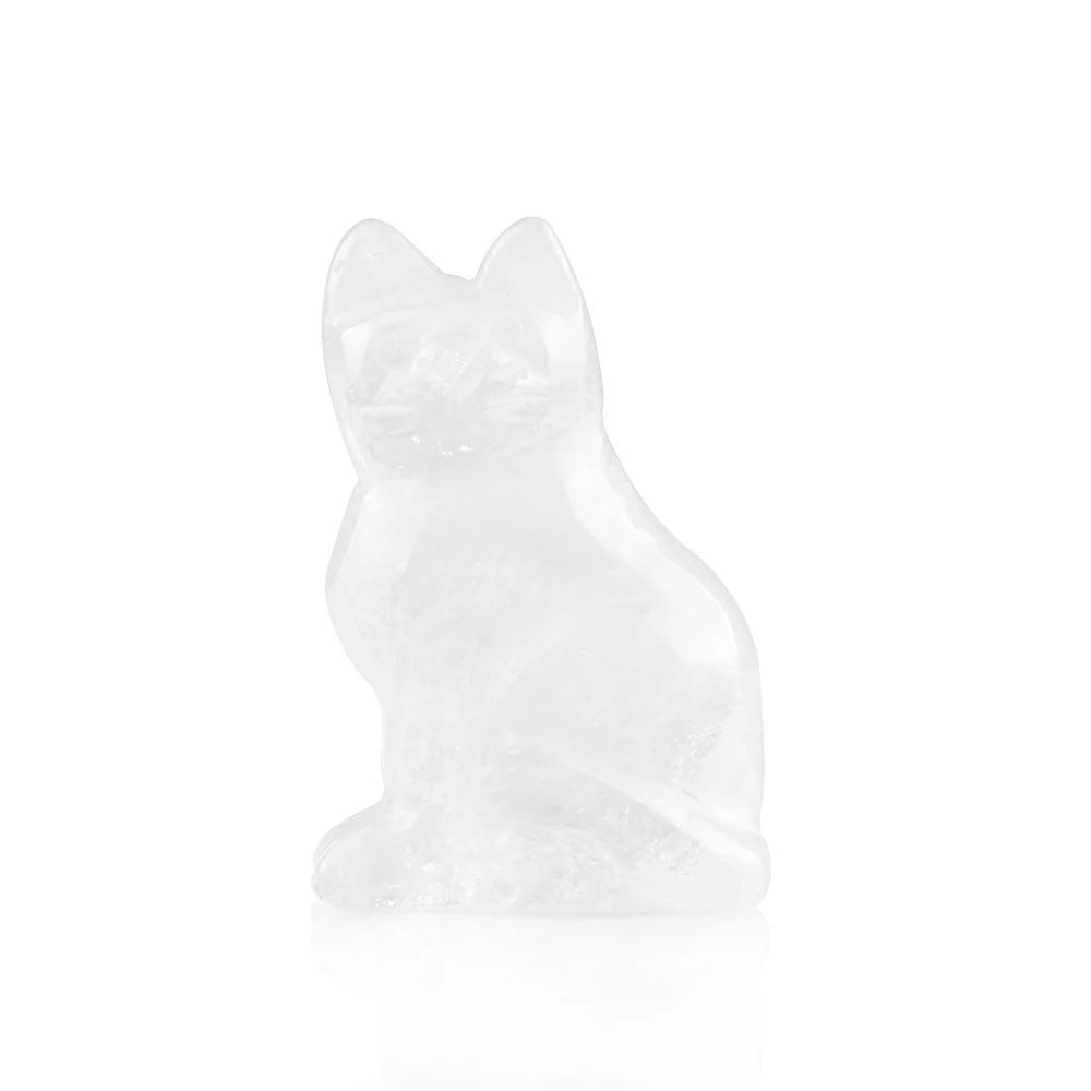 Фигурки кошек 2 0 дюйма натуральный резной каменный розовый кварц исцеляющий