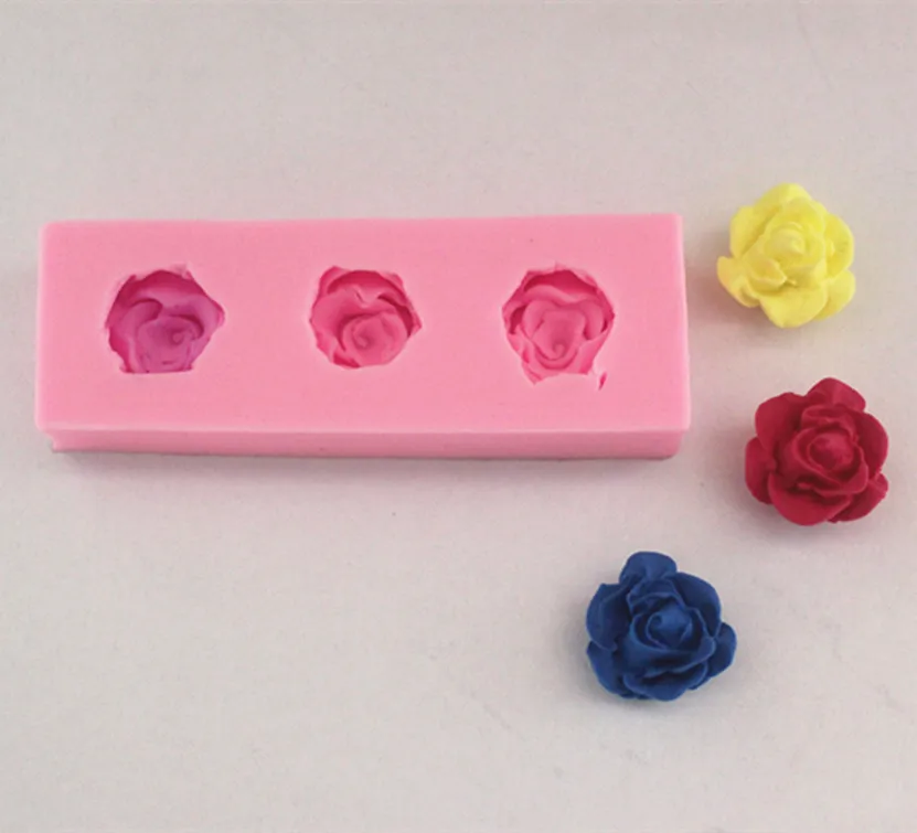 Бесплатная доставка мягкая силиконовая большая помадка в форме розы сделай сам