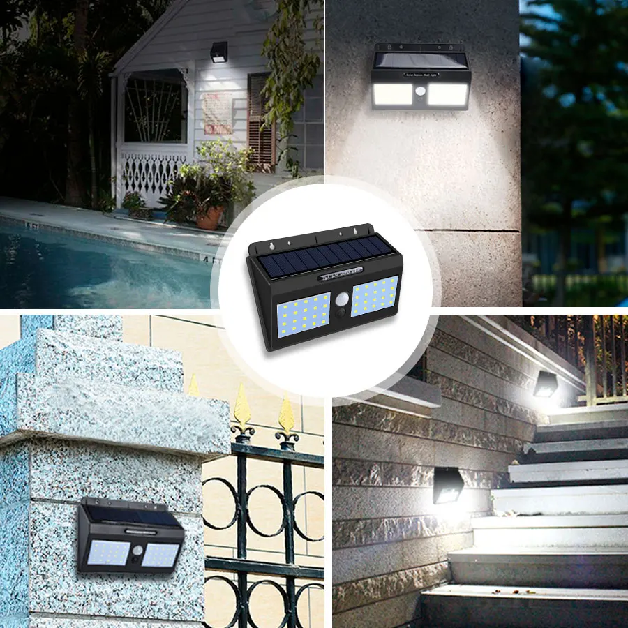 20/40 LED Solar Power Garden Light Outdoor PIR Motion Sensor Wall Fence Stair Pathway Yard Night Security Lamp | Лампы и освещение