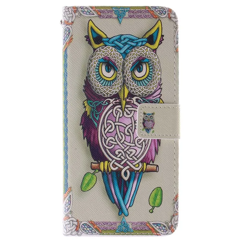 Кожаный чехол-книжка с орхидеей для samsung Galaxy S3 Mini S4 S5 S6 Edge Plus G9280 G9250 G870 S7 S8 S9 Plus - Цвет: Owl