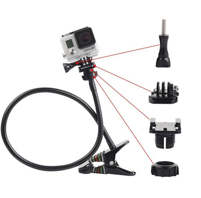 Регулируемое зажимное крепление + удлинитель для штатива 1 шт. черного винта GoPro