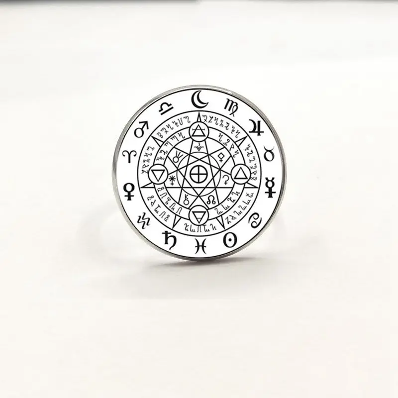 Женское серебряное кольцо Sigil черное волшебное с тремя кольцами Аксессуары для
