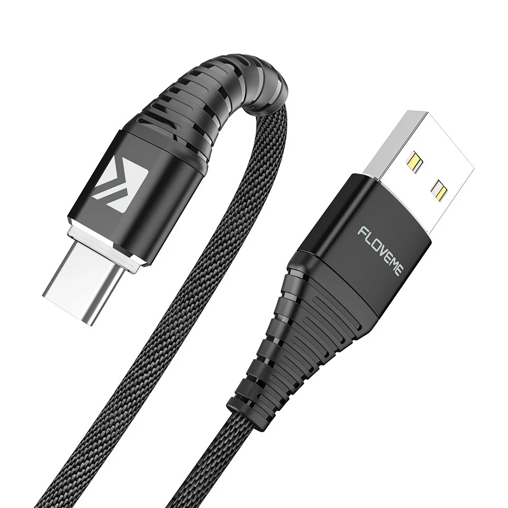 Кабель быстрой зарядки FDBRO FLOVEME 1 м usb кабель для iPhone Micro USB Type C 2 А LED Провод Samsung