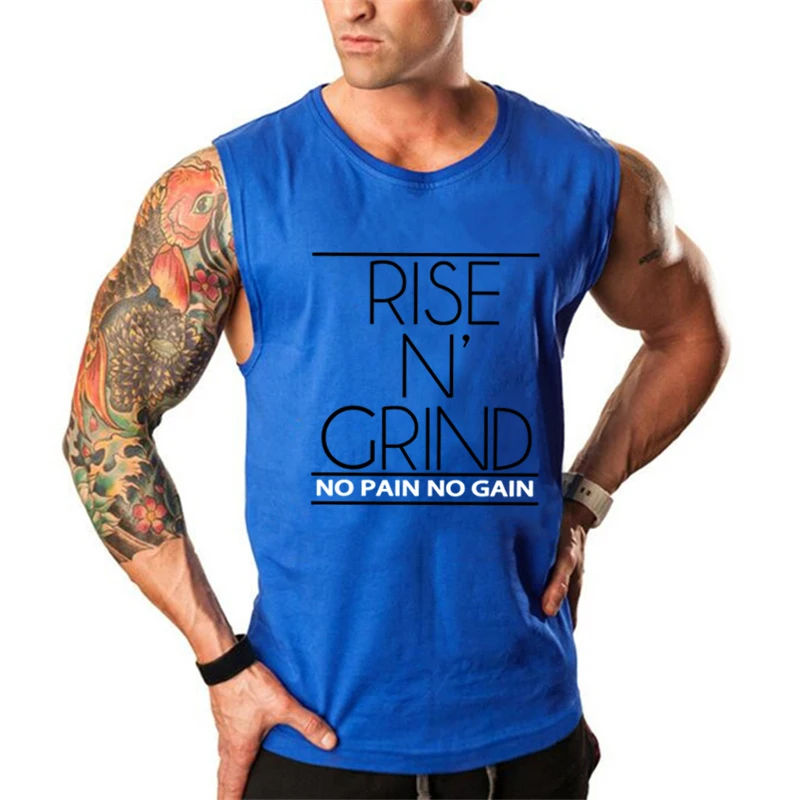 Brand Summer Gym Tank Top Men Cotton Running Vest Muscle Sleeveless Sport T Shirt Fitness Clothing Bodybuilding Stringer Tanktop | Спорт и
