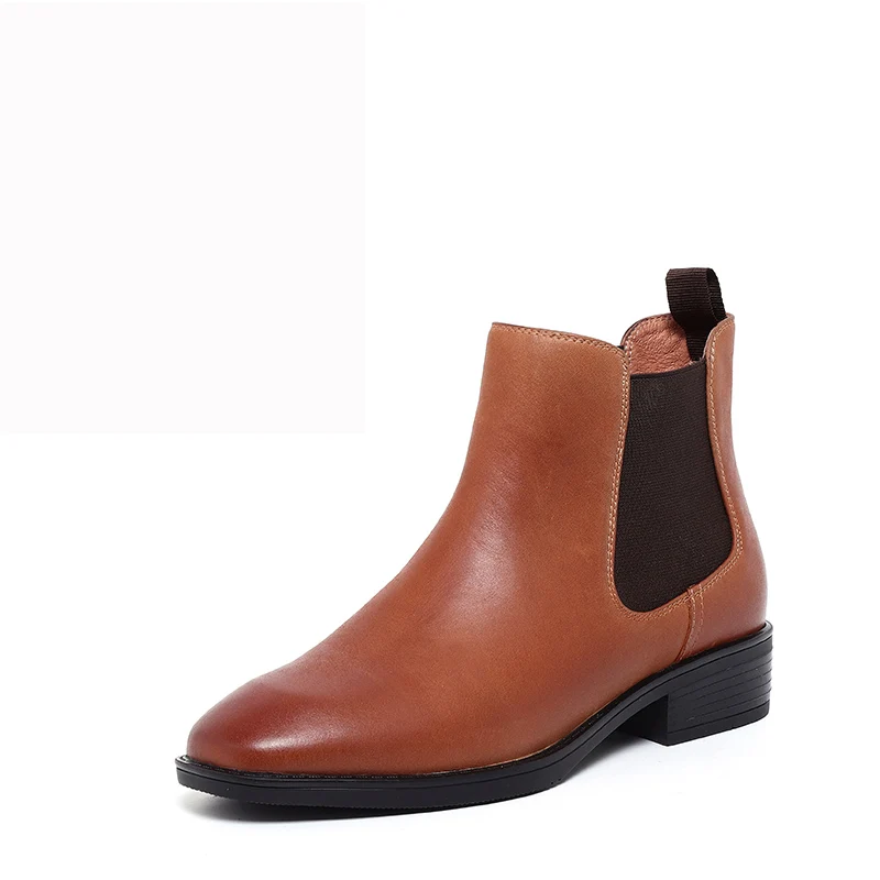 MYCOLEN 2018 Autumn Genuine Leather Boots Women Designer Handmade Low Heels Casual Ankle Shoes Woman Stivaletti Donna | Обувь