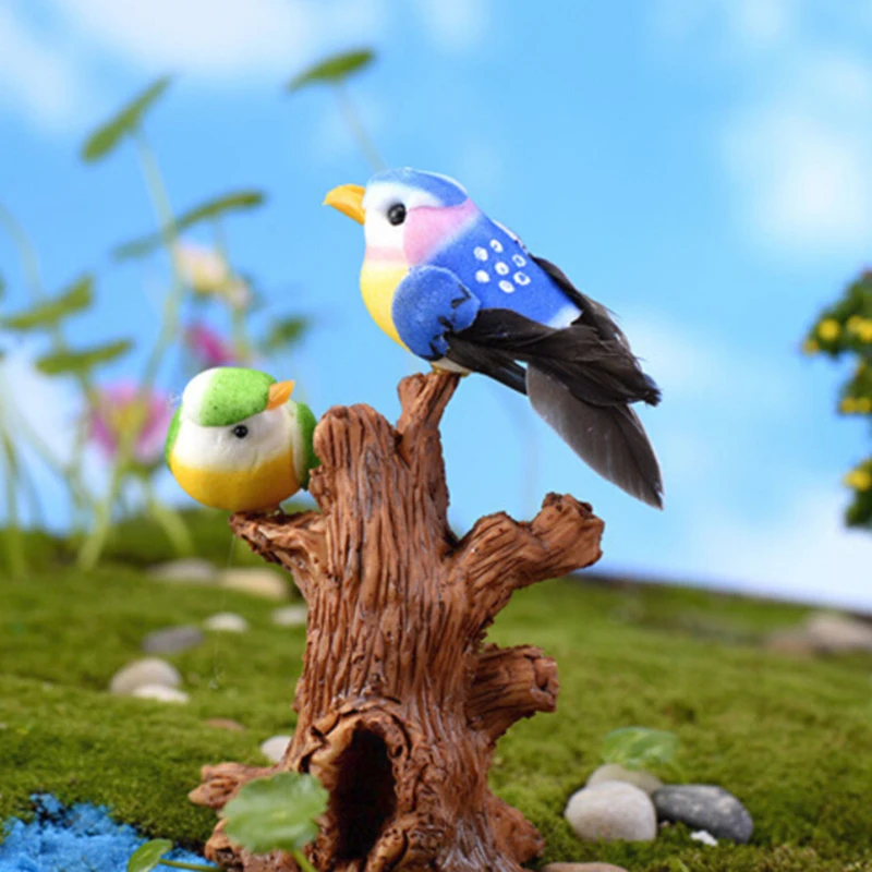 Птичье гнездо дом Искусственные Птицы яйца набор садовые украшения для патио
