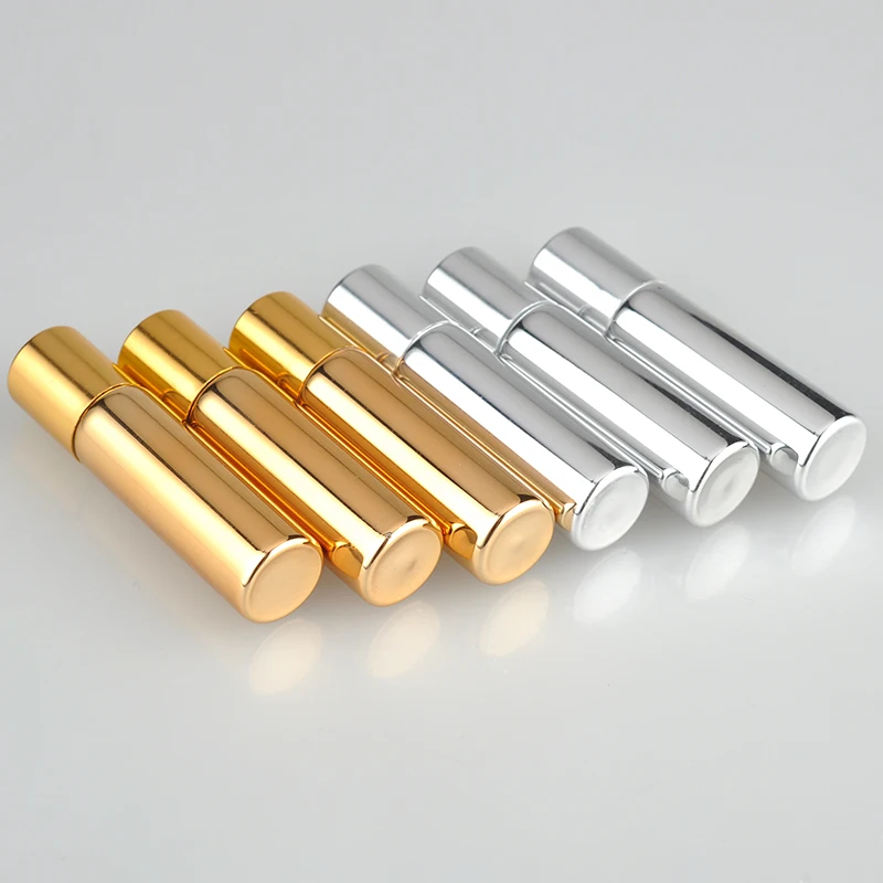 Блестящий серебристый/золотой мини 5 мл портативный фотоконтейнер для