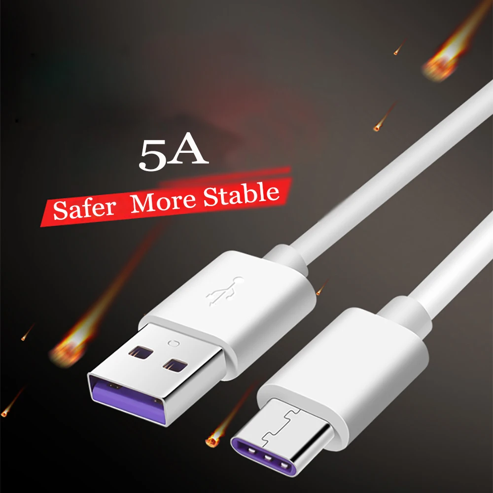 5А 1 м usb type C кабель для samsung S9 S8 Быстрая зарядка type-C мобильный телефон зарядный провод Supercharge USB C кабель для Xiaomi mi9 R