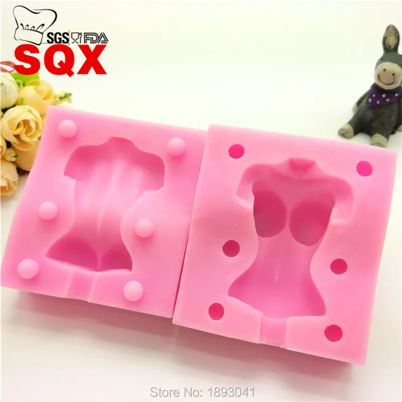 

3D Sexy woman shape Fondant Silicone Cake Mold Lace Mold Food Grade Silicone Mold for Kitchen Baking Decoration Tool LH28