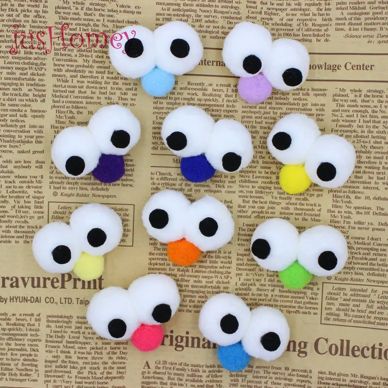 10 шт. помпоны ручной работы в виде монстра из полиэстера форме мультяшных глаз