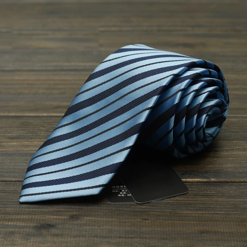 

Business Work Tie for Men Suit Necktie 7cm Blue Striped Man Silk Jacquard Ties Wedding Gravata Interview Traditional Corbatas