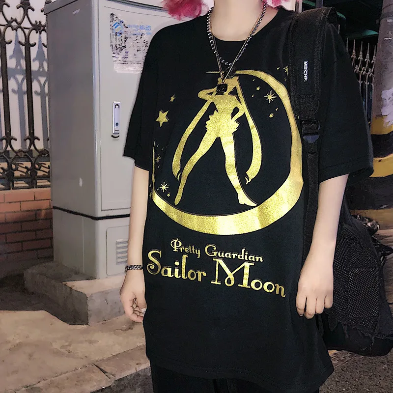 Новая летняя женская футболка с мультяшным рисунком свободная Tumblr хипстерская