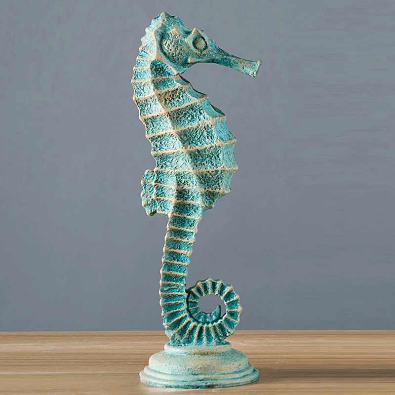 Домашняя смола в средиземноморском стиле для мебели морские лошади оболочка