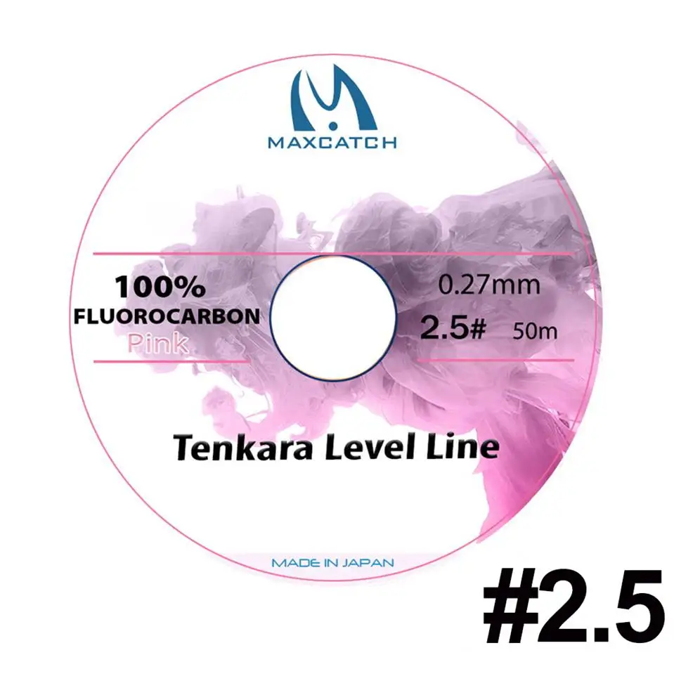 Pink Color 2.5 Линия Maximumcatch Tenkara Level 50 м 2,5#/3,0# фторуглеродная леска Tenkara Fly, розовая/оранжевая - Цвет: Pink Color 2.5