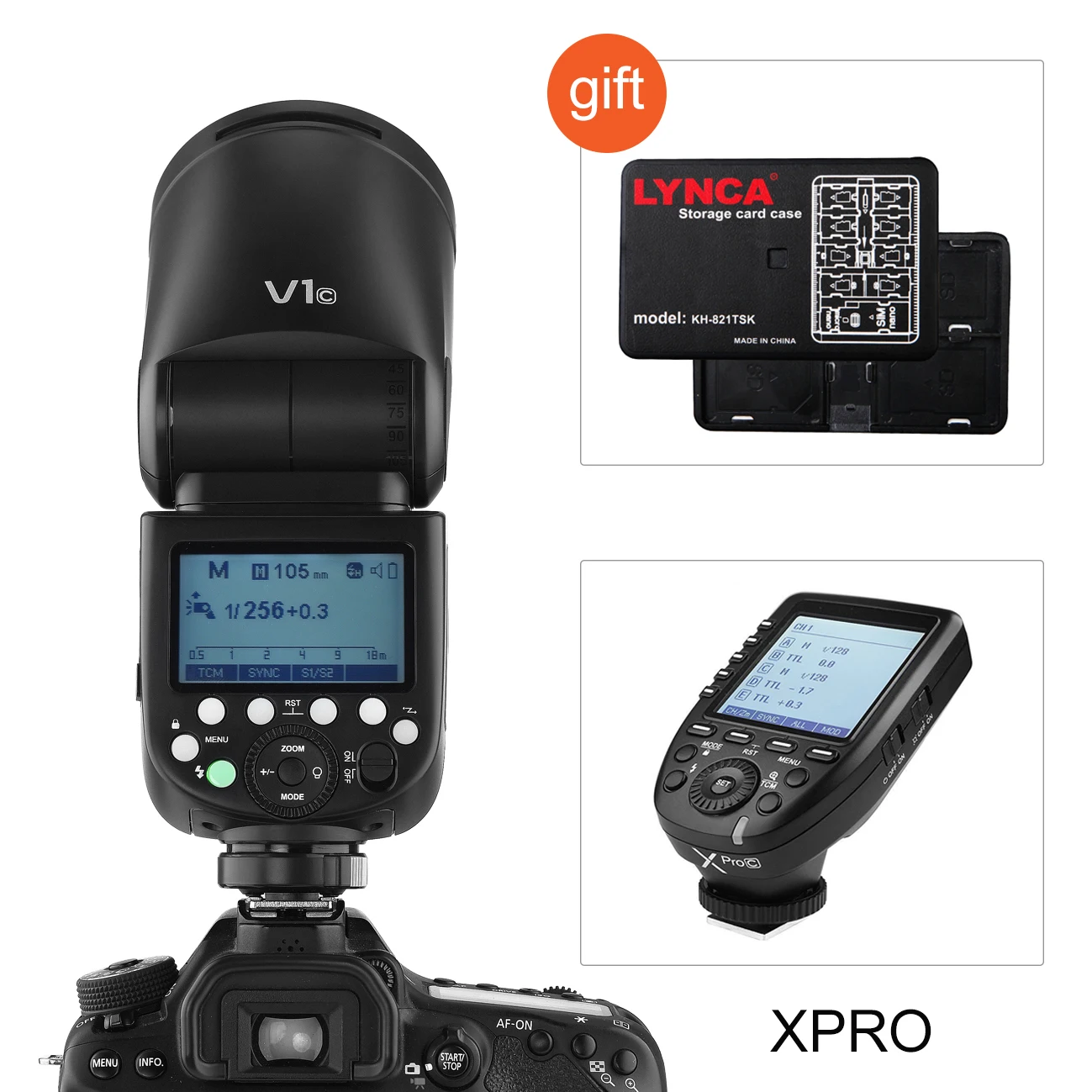 V1 and XPRO Godox V1 вспышка Speedlight для SONY Canon Nikon Fujifilm Olympus камера круглая вспышка ttl литий-ионная батарея с передатчиком - Цвет: V1 and XPRO