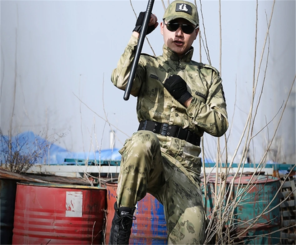 Уличная армейская военная форма, тактика, камуфляжная Мужская одежда, спецназ, боевая рубашка, военный тренировочный комплект одежды