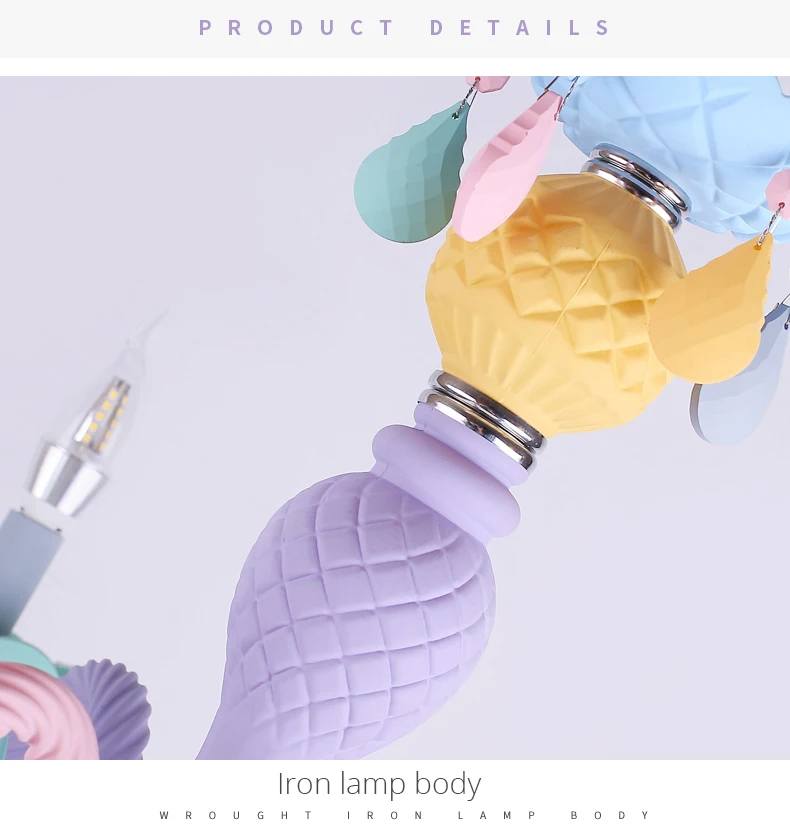 DX красочная хрустальная люстра Macaron цвет Droplight детская спальня лампа креативная фантазия светильник витраж блеск
