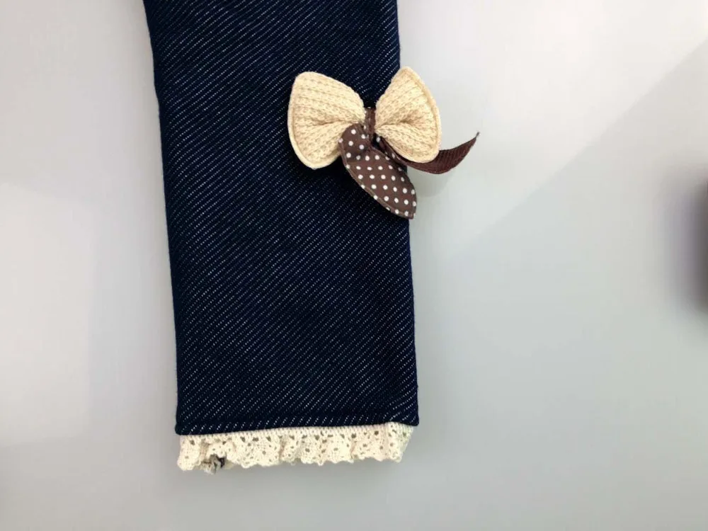 Лидер продаж! Детские брюки для девочек джинсы с бантом хлопковые подростковые