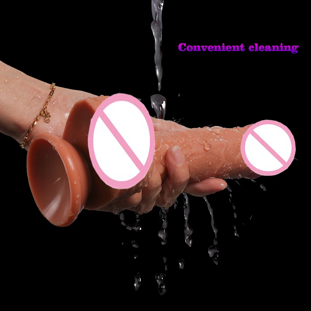 

HOWOSEX 8.27 inch Flexible Realistic Big Dildo Liquid Silicone huge Double Layered Penis Dick With Suction Cup Adult Sex Toy