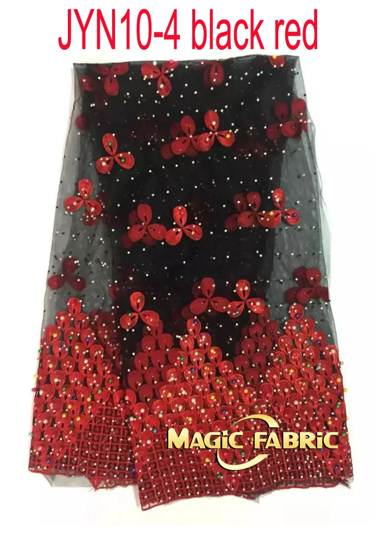 Последние высококачественные нигерийские швейцарские сетчатые кружева из африканской тюли с бисером для вечеринки JYN10.