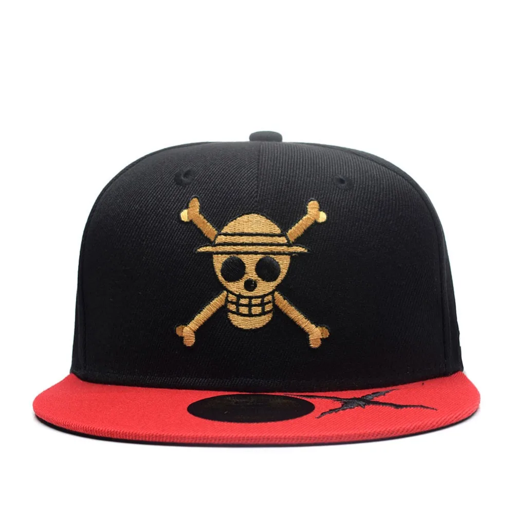 Аниме одна деталь персонажа Cosplay Snapback шляпа, хип-хоп мультфильм милый Череп Зомби Скелет кости вышивка для мужчин и женщин бейсбольная кепка
