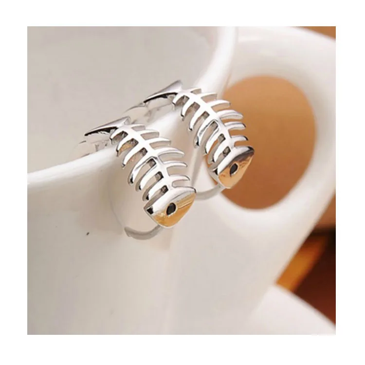 Корейские серьги Junkang с застежкой в виде рыбьей кости для ушей мужчин и женщин