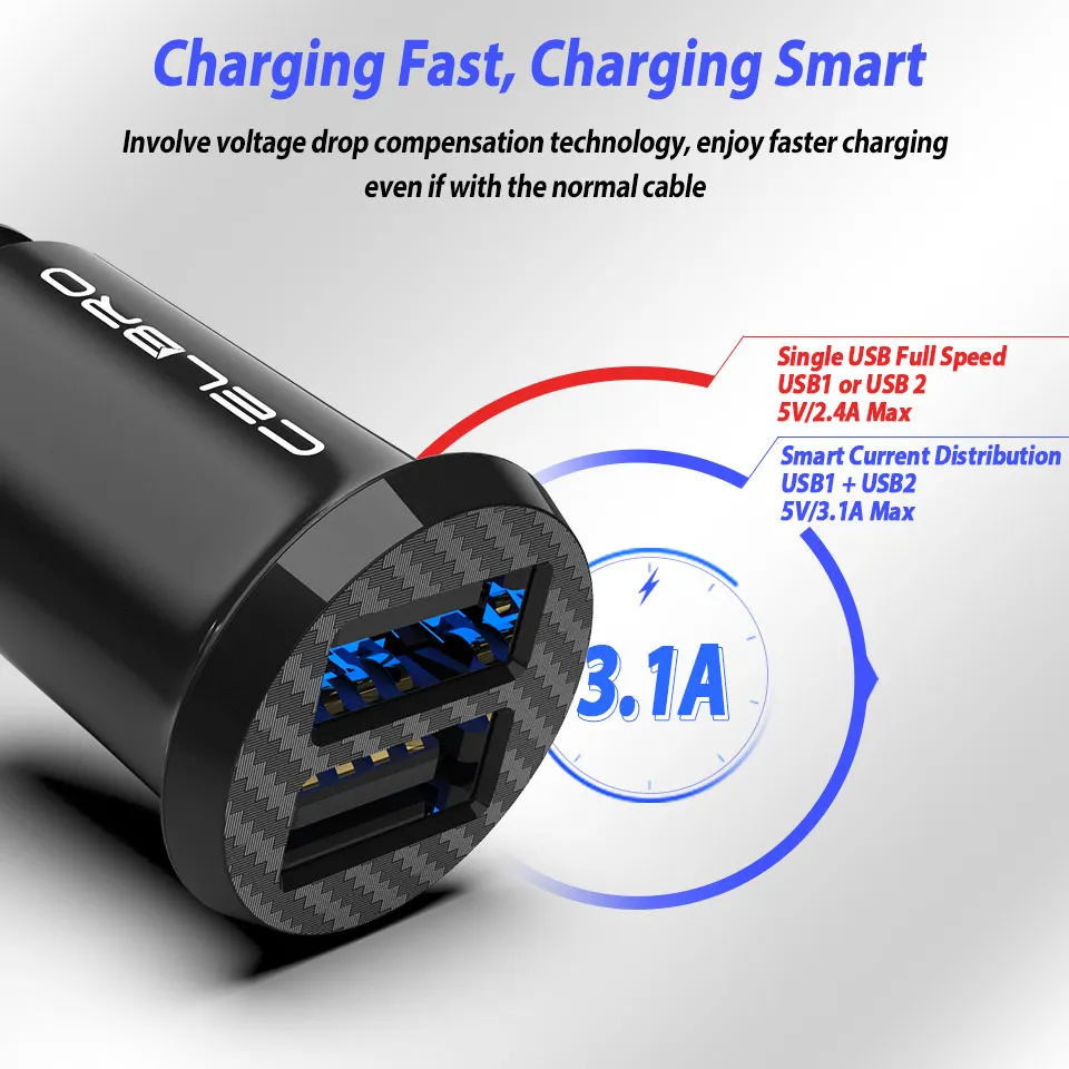 Обновление Mini USB Автомобильное зарядное устройство 15 Вт автомобильное для