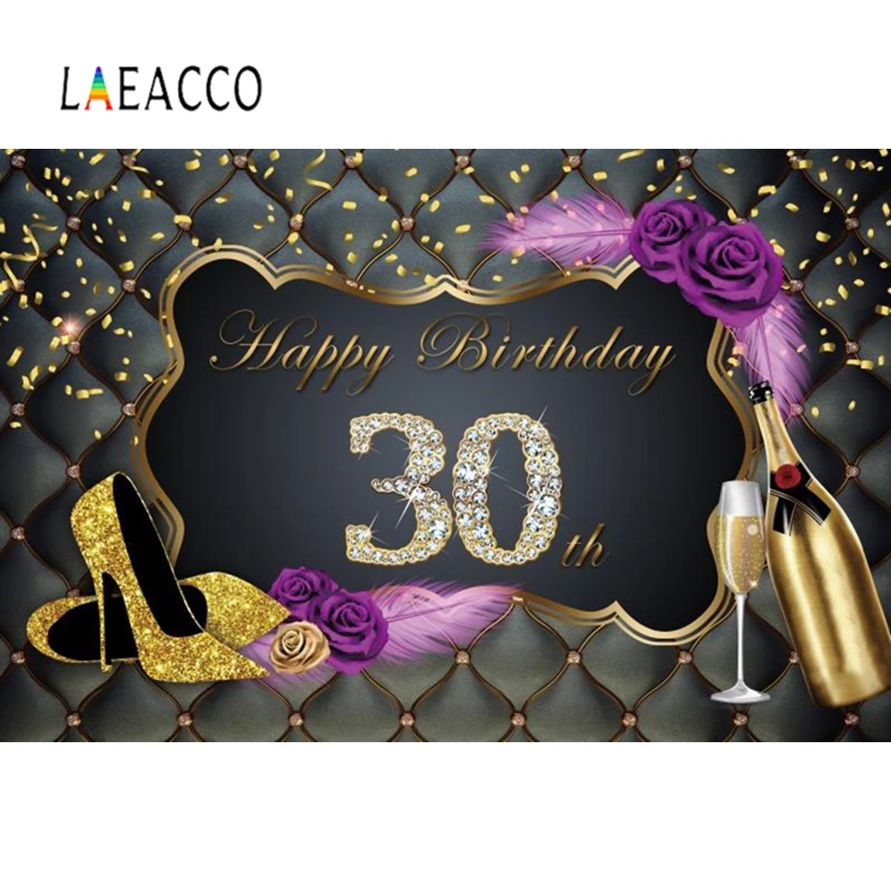 Laeacco день рождения церемония изголовье стены 30th 40th 50th портретная сцена