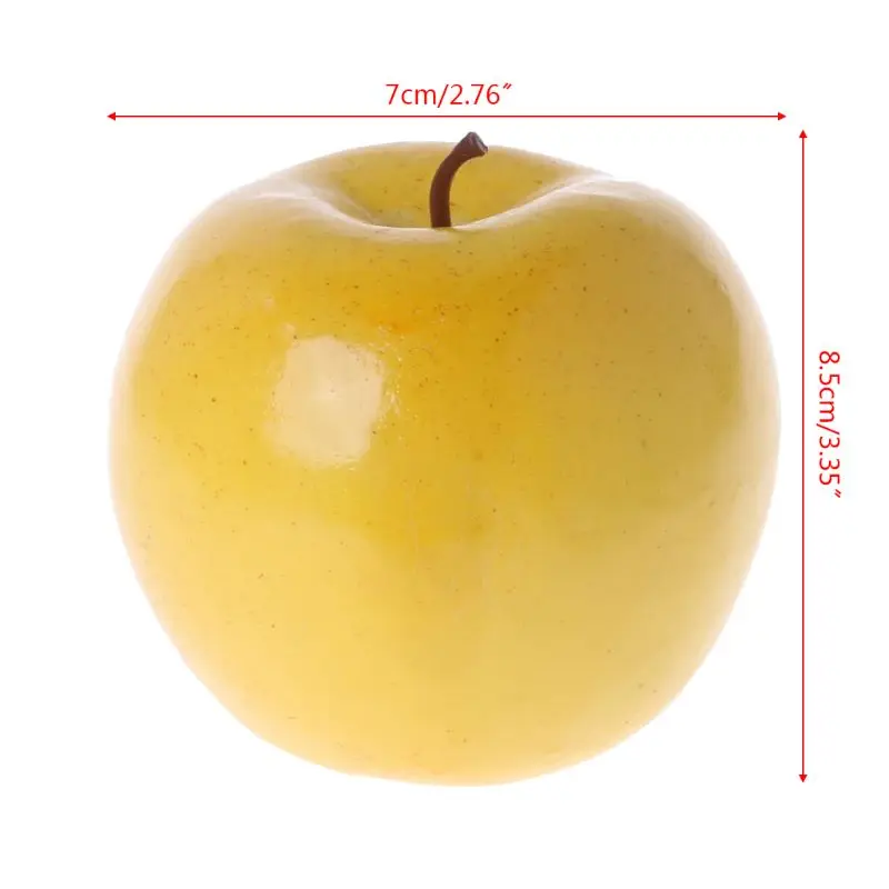 

Realistic Lifelike Artificial Fruit Apple Bright Yellow Color Kitchen Fake Display Food Decor Craft--Y142